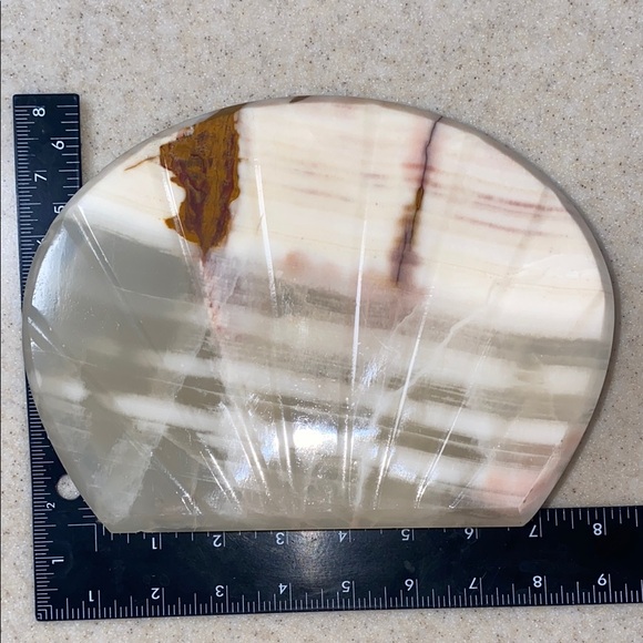 Shell vintage Marble Jewelry Box cream natural stone colors - Picture 10 of 13